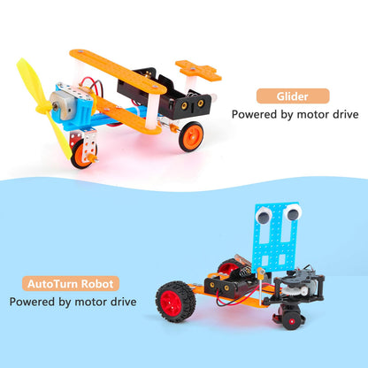 SCIENCE DIARY STEM robot building kit for kids with motor and tools, educational engineering craft set for boys and girls.