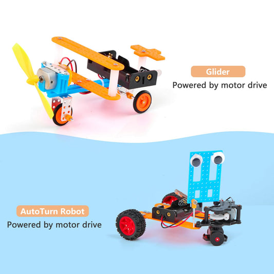 SCIENCE DIARY STEM robot building kit for kids with motor and tools, educational engineering craft set for boys and girls.