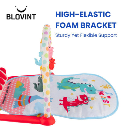 BLOVINT Baby Play Gym with piano, sensory toys, lights, and music for newborns and toddlers, featuring LED lights and press keys.