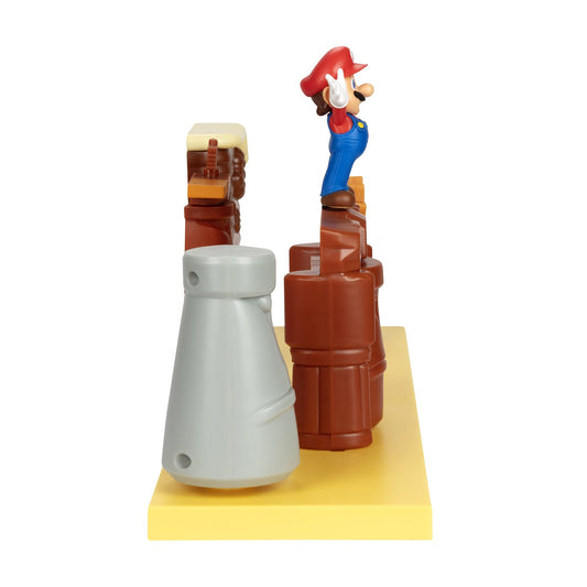 Super Mario desert playset with 2.5-inch Mario action figure, perfect for play and display for kids and collectors.