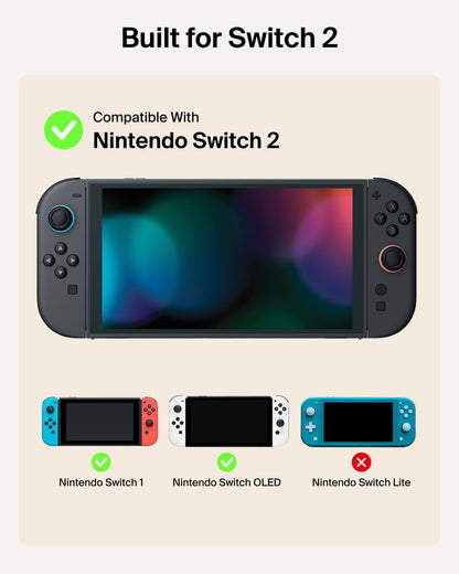 Belkin Nintendo Switch 2 gaming charger case in charcoal with 10,000mAh power bank, LCD display, 20W fast charger, holder for AirTag and games