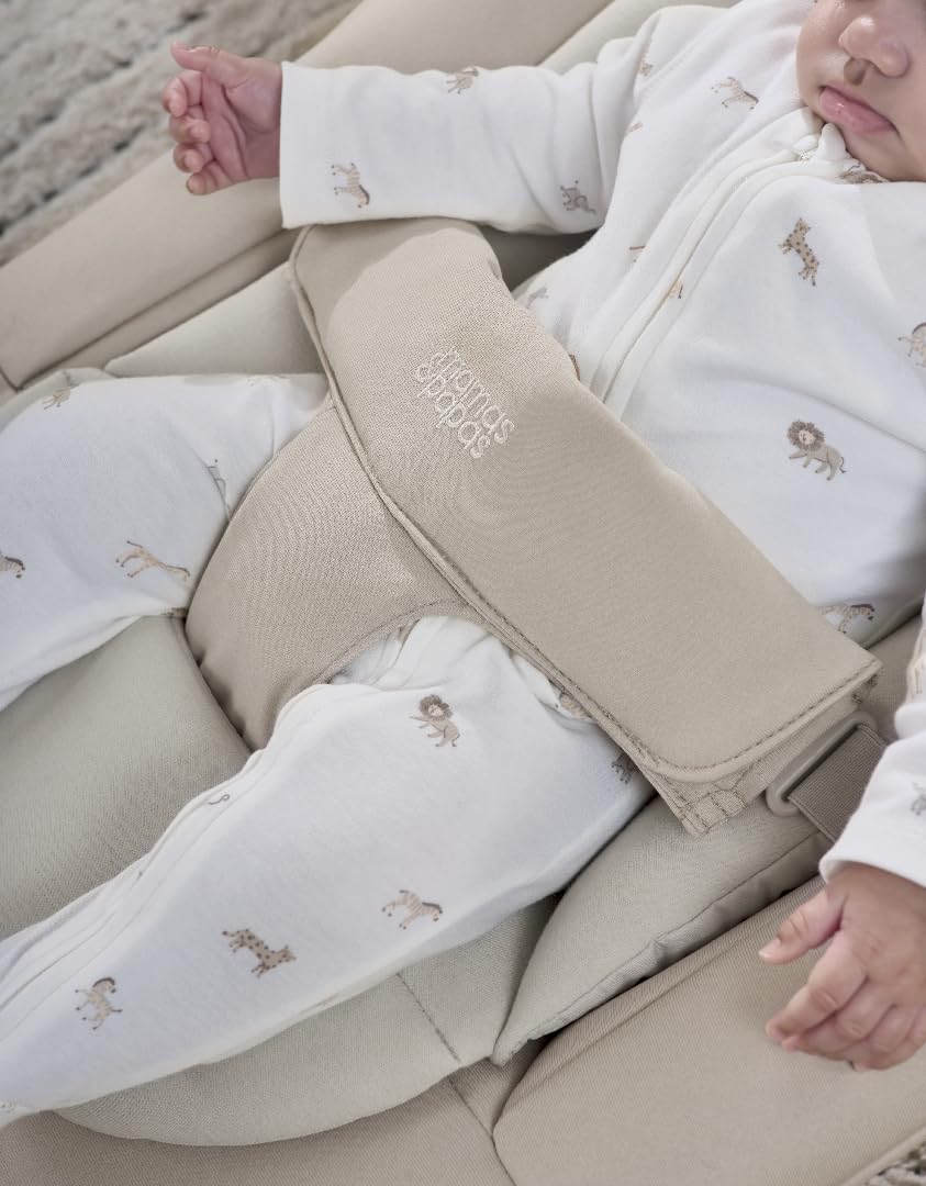 Mamas & Papas Eno Baby Bouncer, One Hand Fold, 2 Recline Positions, Cashmere - 0-6months