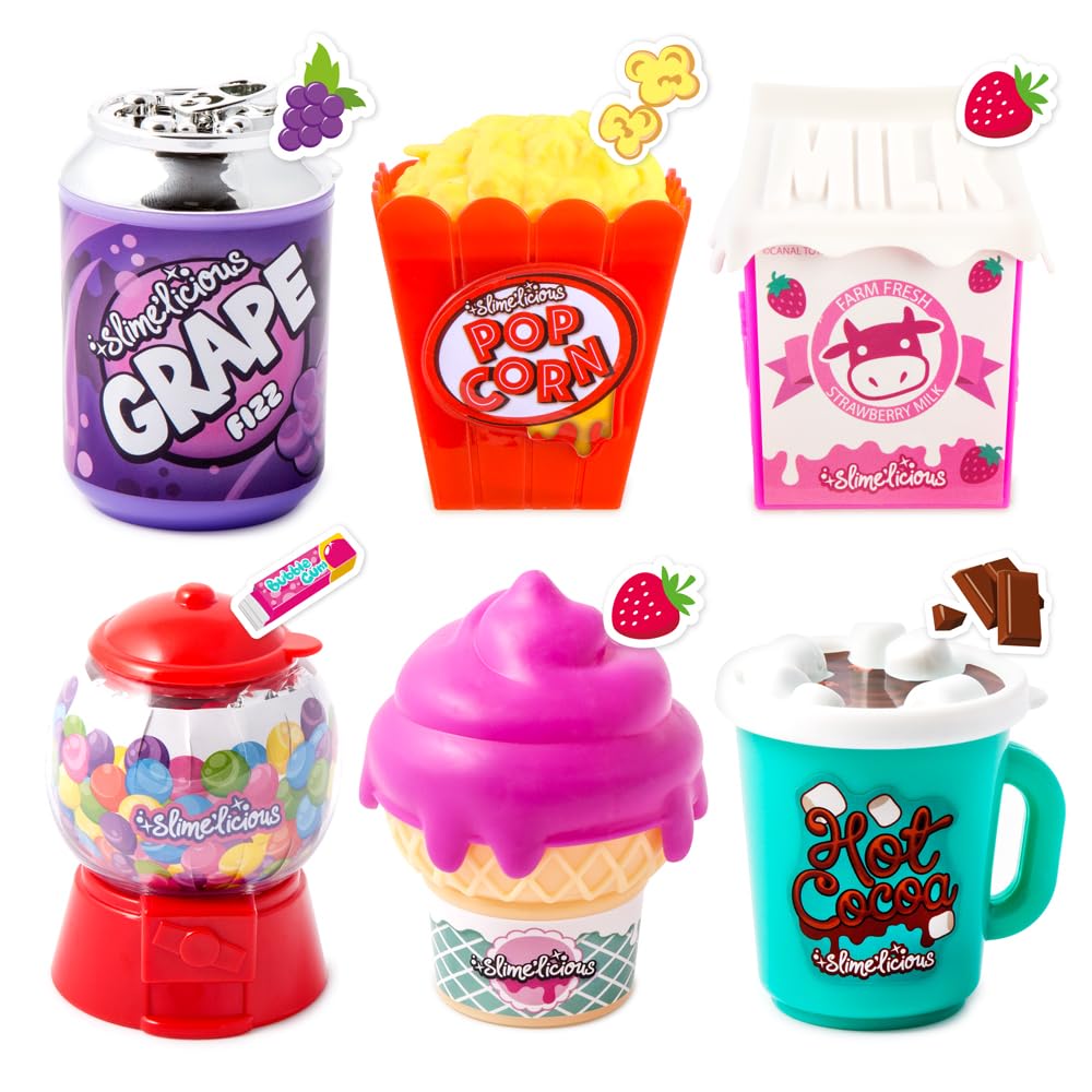So Slime DIY Slimelicious Shaker with colorful slime, decorations, and scoop, designed for kids to create scented slime treats.