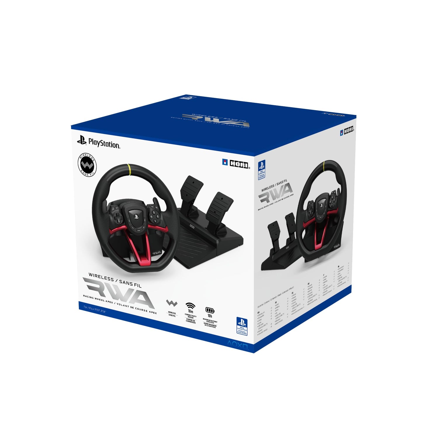 Hori Wireless Racing Wheel APEX for PlayStation 5, PlayStation 4, and PC, featuring realistic steering and button layout.