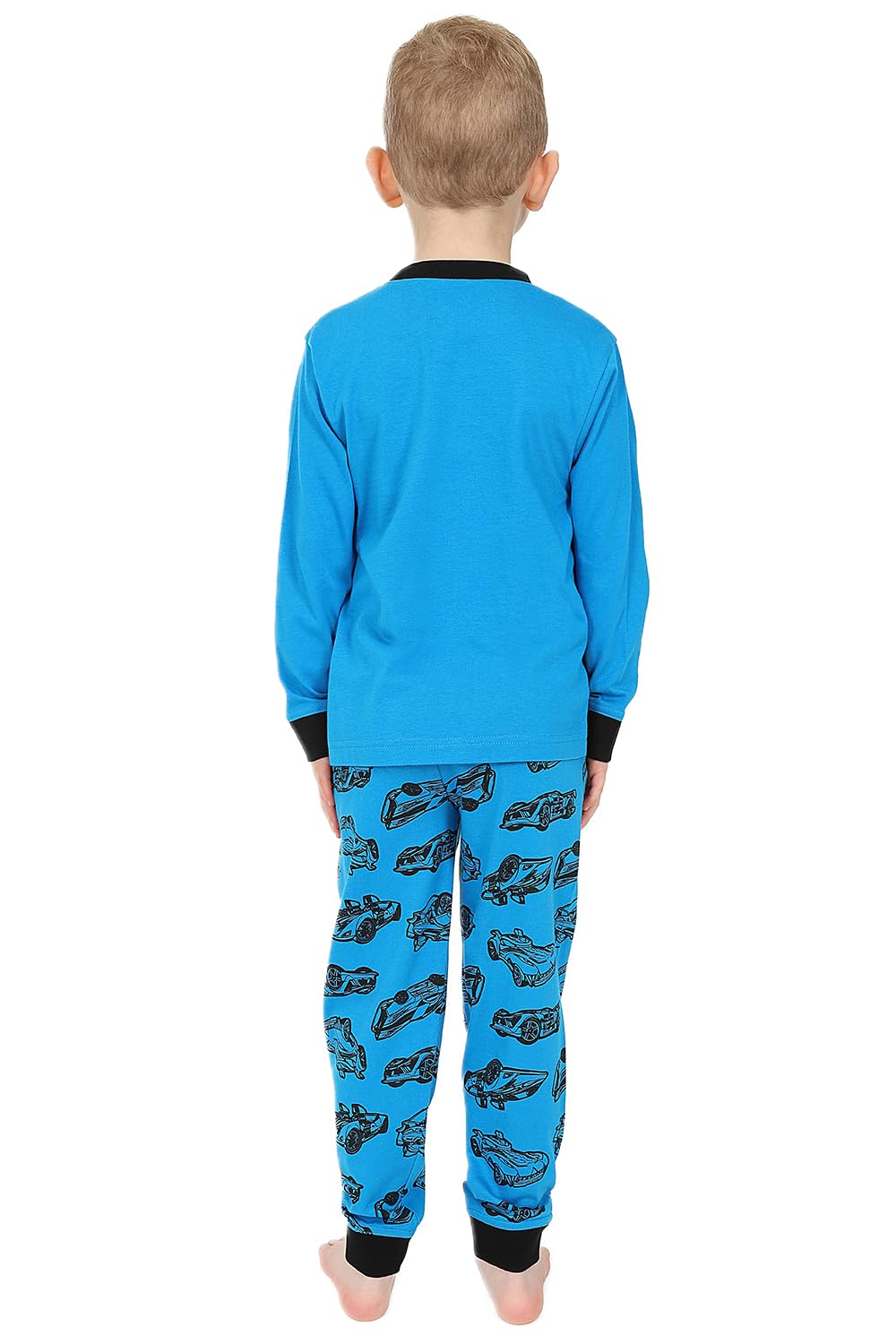 Hot Wheels Boys Long Pyjama Set Cars Pjs For Kids (8-9 Years) Blue