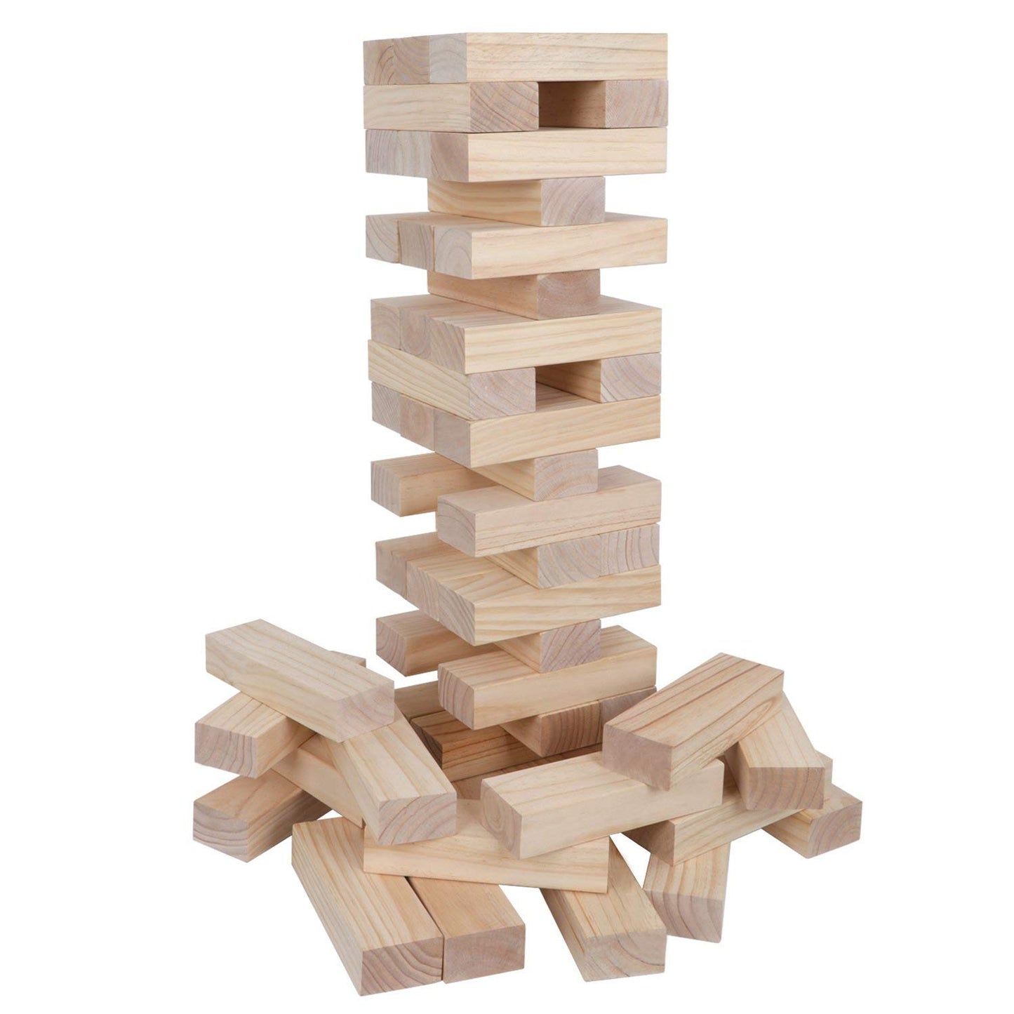 TUAHOO Outdoor Garden Games Tumble Tower (Stack 0.6 M up to 1.5 M), Large Tumbling Timber Wooden Blocks Stacking Game for Kids Adults Family Fun