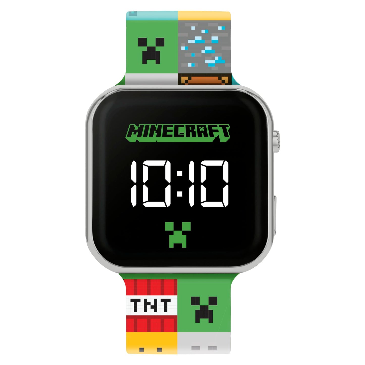 Minecraft Kids LED Digital Colourful Multicolour Silicone Strap Watch MIN4272