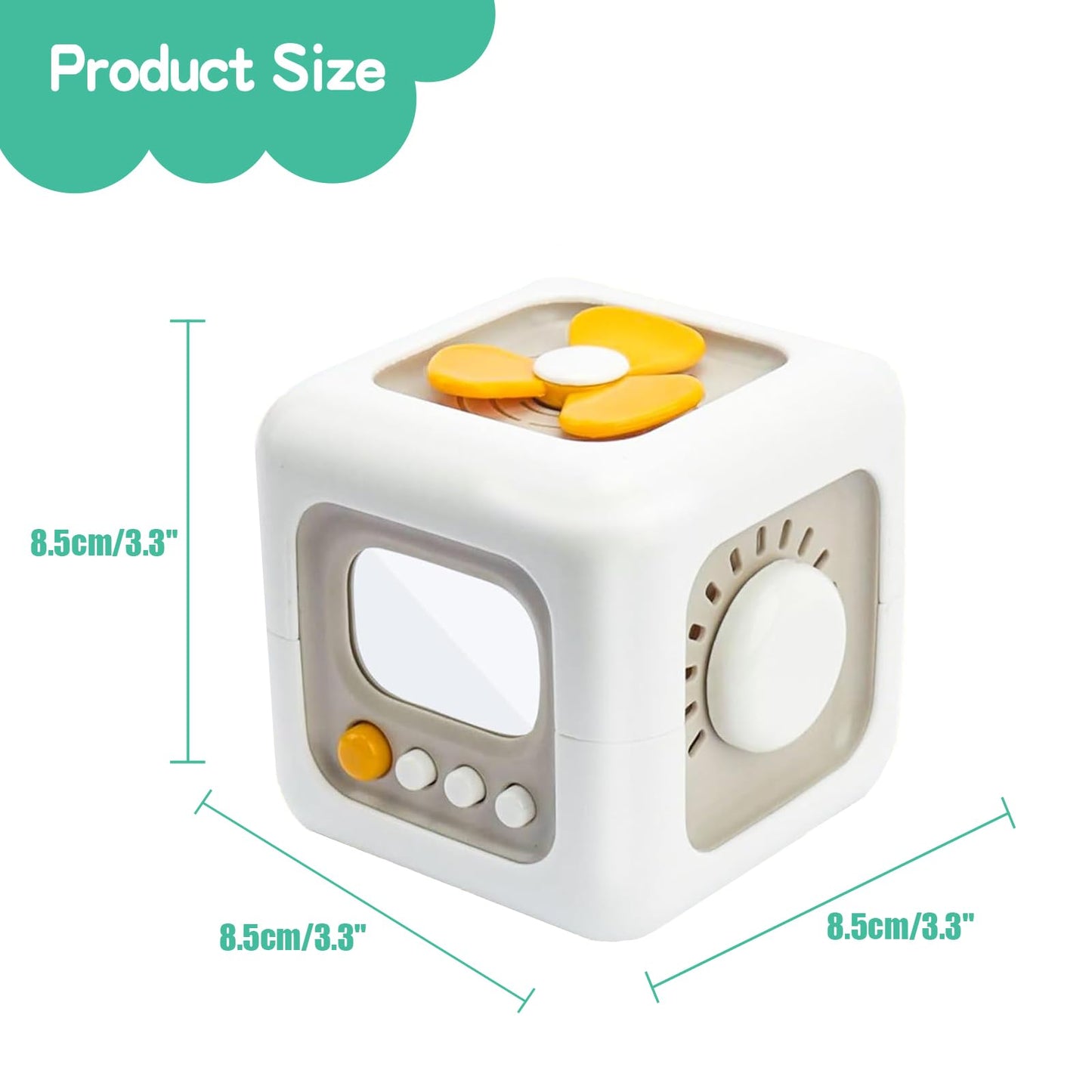 VoMii Baby Activity Cube - Montessori Sensory Toys for 12-24 Months, Travel & Learning Toys