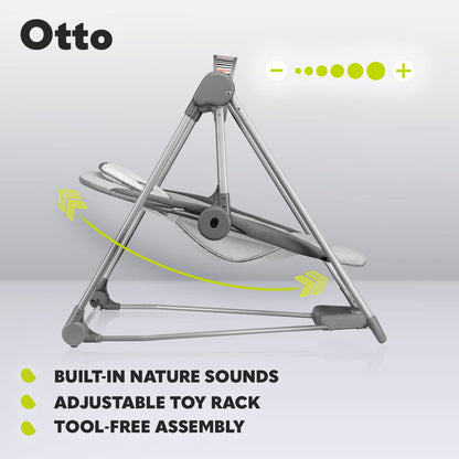 Lionelo LIONELO Baby Rocker OTTO with soft cushion, 5-speed electric swing, nature sounds, 5-point harness, portable fold, for newborns