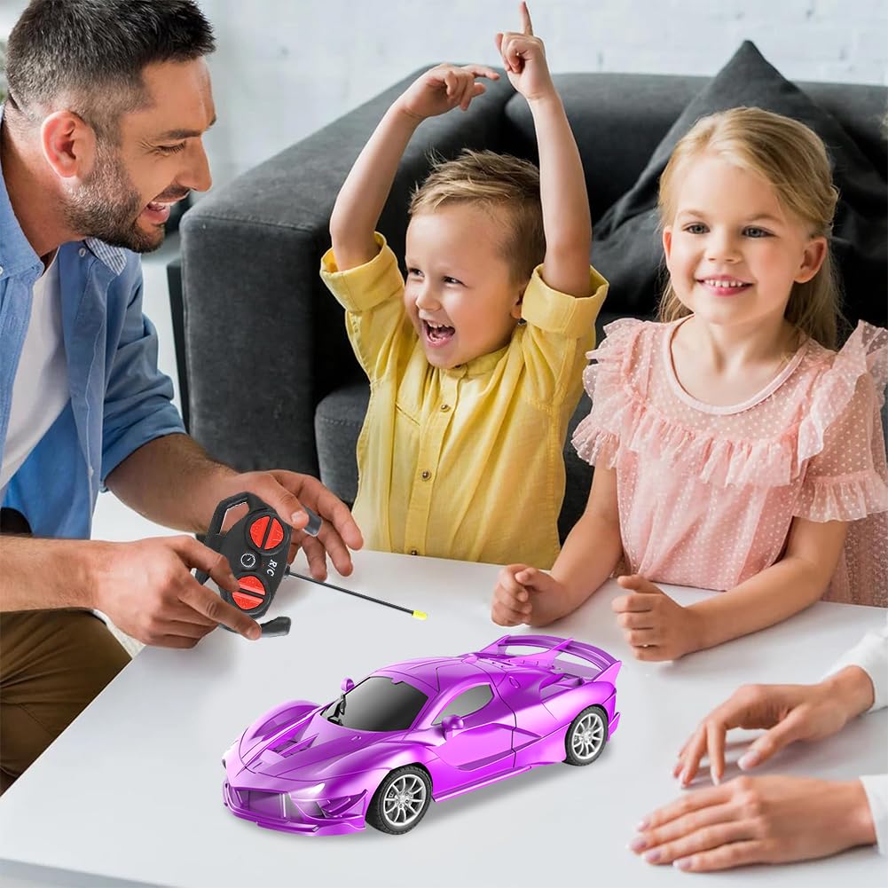 HATFRYF Remote Control Drift Car, 1:18 Remote Control Car for Kids, Cool RC Race Cars, 20KM/H 4WD High Speed RC Cars with LED Lights - Driftable, Gifts for Kids Boys Purple