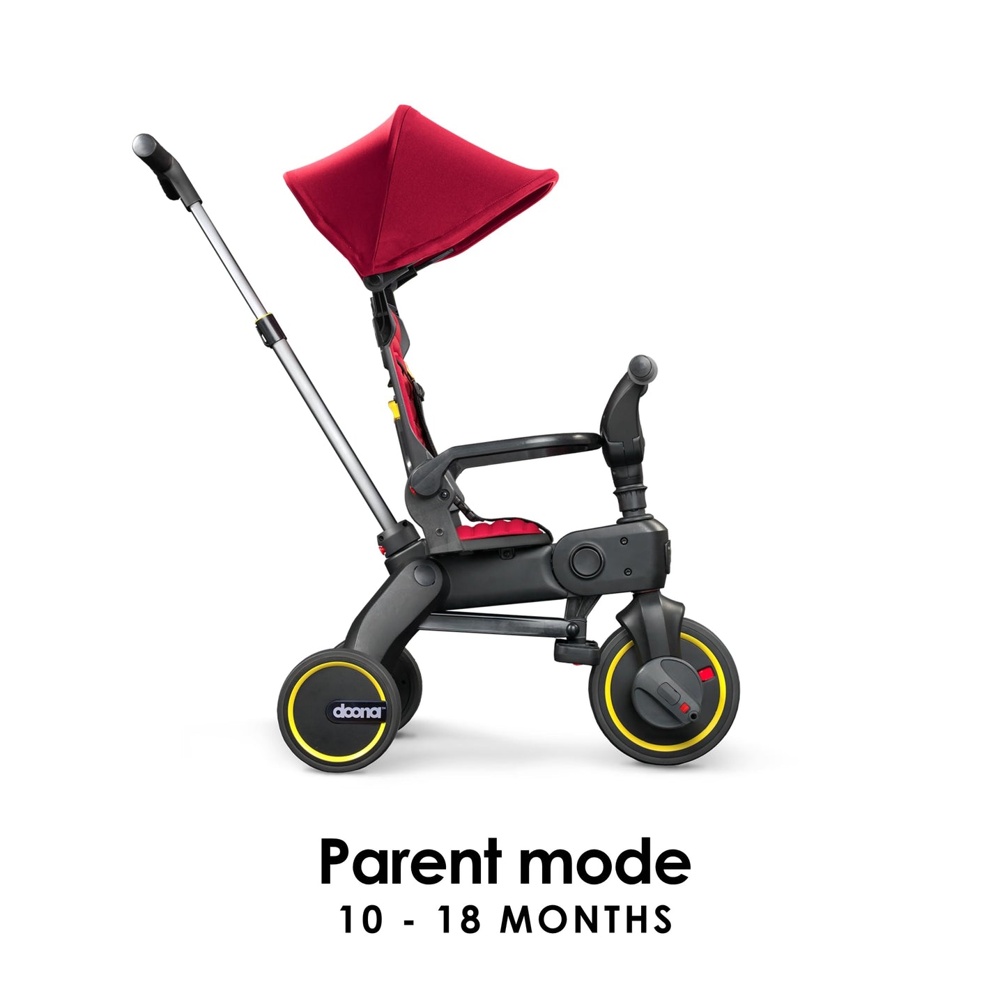 DOONA Liki Baby Trike S1 - Premium Foldable Toddler Tricycle with parent handle for ages 10 Months to 3 Years - Flame Red