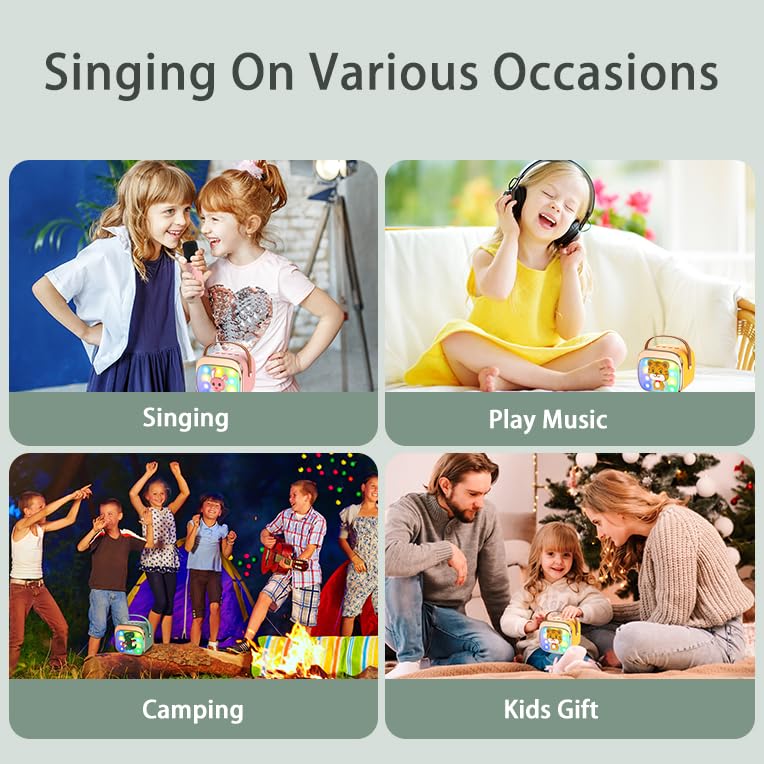 EPYRON karaoke machine for kids with Bluetooth speaker and two microphones, suitable for children aged 3-12 years.
