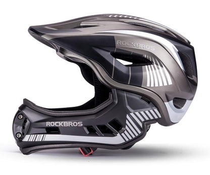 ROCKBROS Kids Full Face Bike Helmet Kids Helmet Toddler Bike Helmets Full Face Protective Safety Helmet for MTB Skateboarding Scooter Roller Skating Cycling S: 48-52 cm, M: 55-58 cm