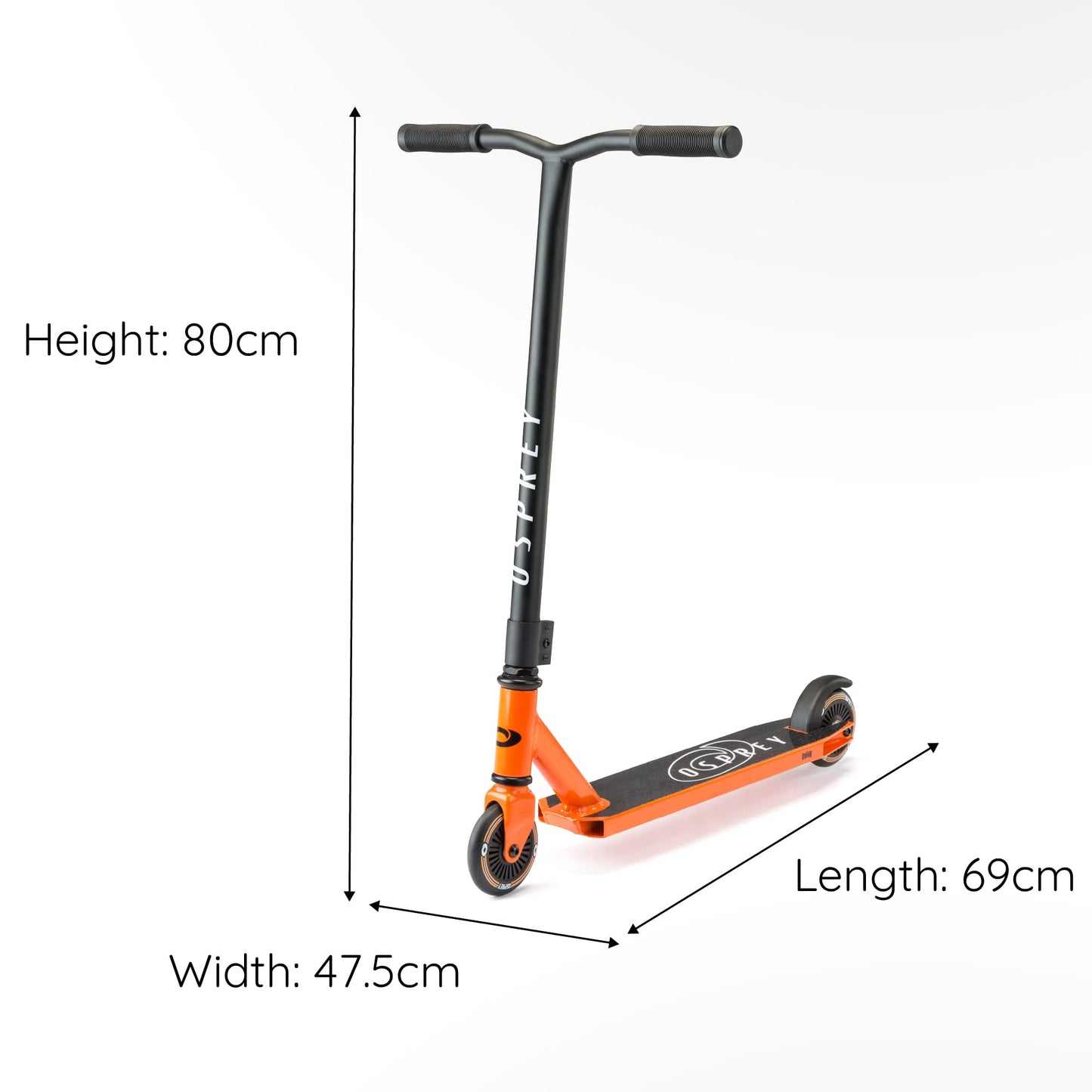 Osprey Stunt Scooter | for Boys Girls Kids and Adults, Kick T-Bar Street Pro 360 Spin Scooter with ABEC 5 Bearings and Ergonomic Handlebars, Multiple Colours, Orange