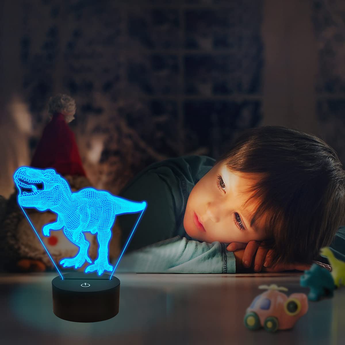 Dinosaur Gifts, Night Light for Kids Dinosaur T-rex 3D Night Light Bedside Lamp with Remote Control 16 Color Changing Xmas Halloween Birthday Gift for Child Baby Boy …