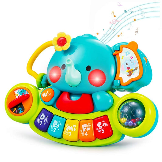 HOLA Baby Toys 6 to 12 Months Musical Elephant Piano Baby Toy 6 Months Plus 12 18 Months Interactive Early Learning Toys for 6 Month Old Babies Girls Boys Gifts