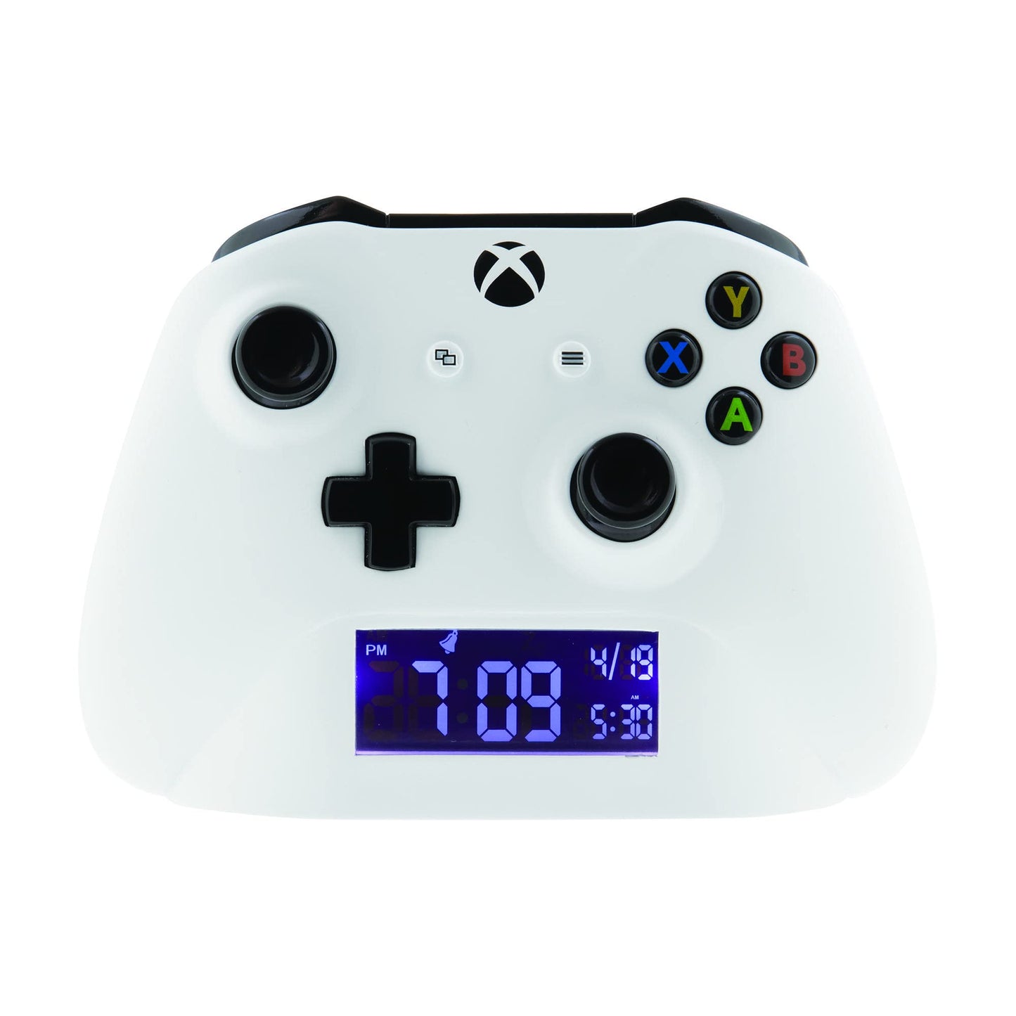 Paladone Xbox alarm clock with multicolored design, featuring official gaming merchandise branding and a 59.1W x 2H cm size.