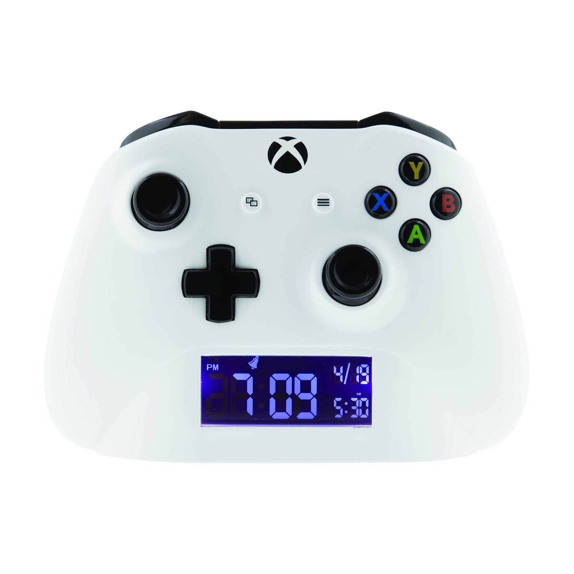 Paladone Xbox alarm clock with multicolored design, featuring official gaming merchandise branding and a 59.1W x 2H cm size.