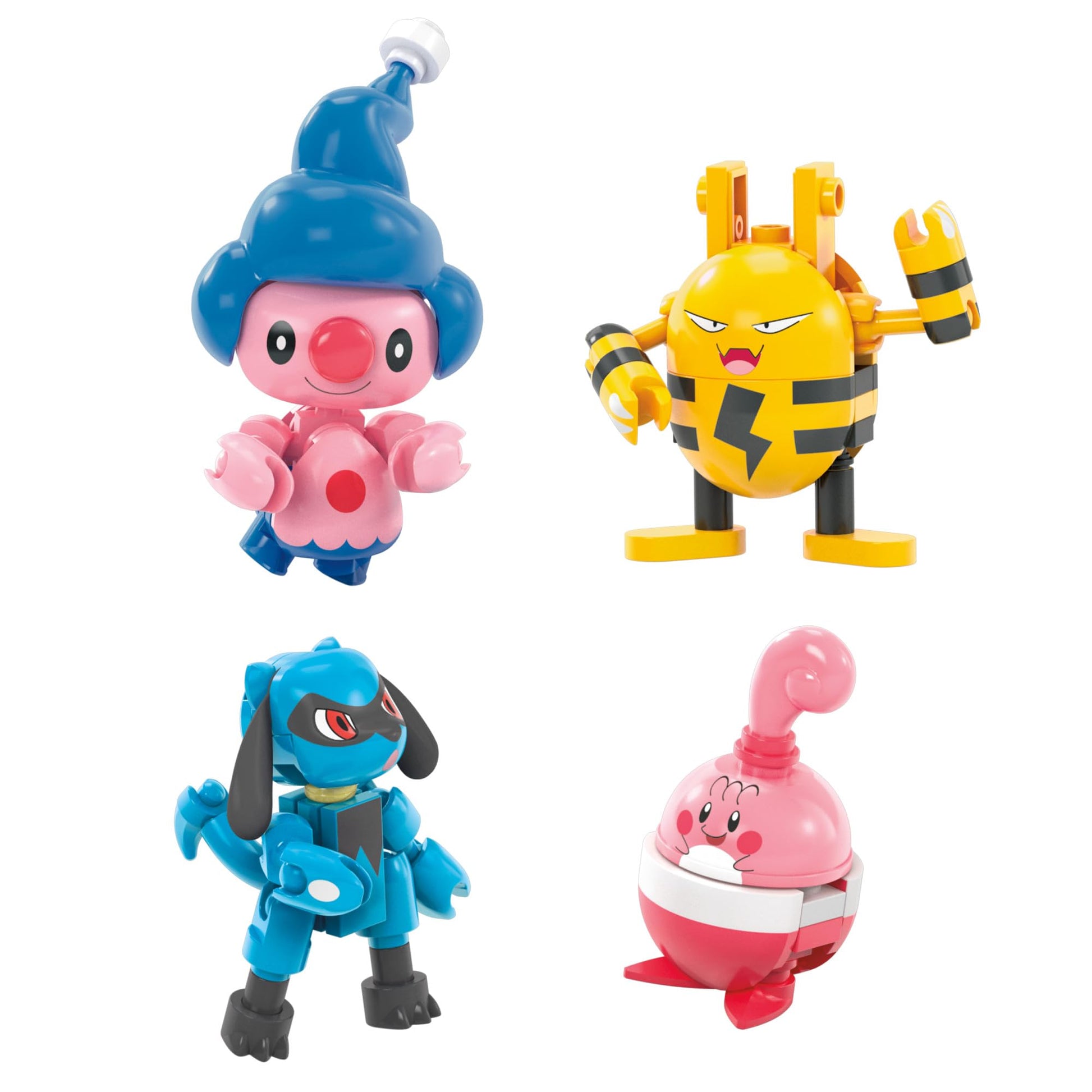 Mega Brands Pokémon building toys set with 8 articulated characters, 189 pieces, and vibrant colors for imaginative play.