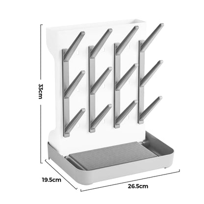 Woobroo Baby Bottle Drying Rack for Newborn Feeding Essentials, Nipples and Accessories, Grey, Large