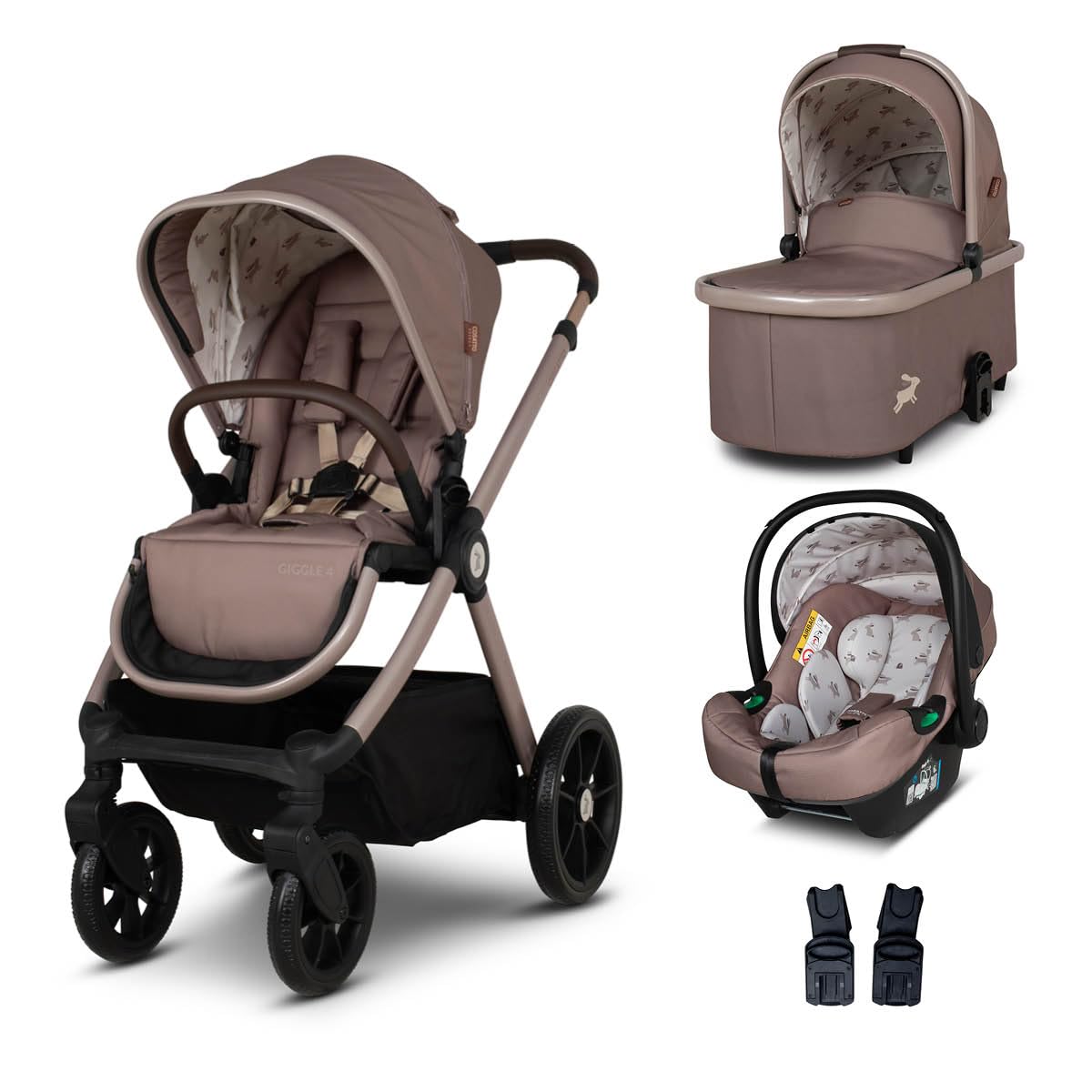 Cosatto Giggle 4 travel system with pram, pushchair, infant car seat, raincover, compact fold, suitable for babies to 4 years old