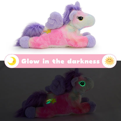 MorisMos Big Unicorn Teddy Stuffed Animal, 50cm Mom with 3 Cuddly Baby Inside, Giant Fluffly Soft Toy Realistic Kawaii Gift for Kids Birthday Deco