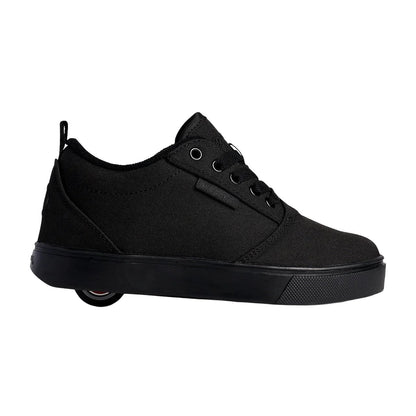 Heelys Unisex Pro 20 skate shoes in black with red accents, featuring a sleek design and wheels in the sole for skating fun.