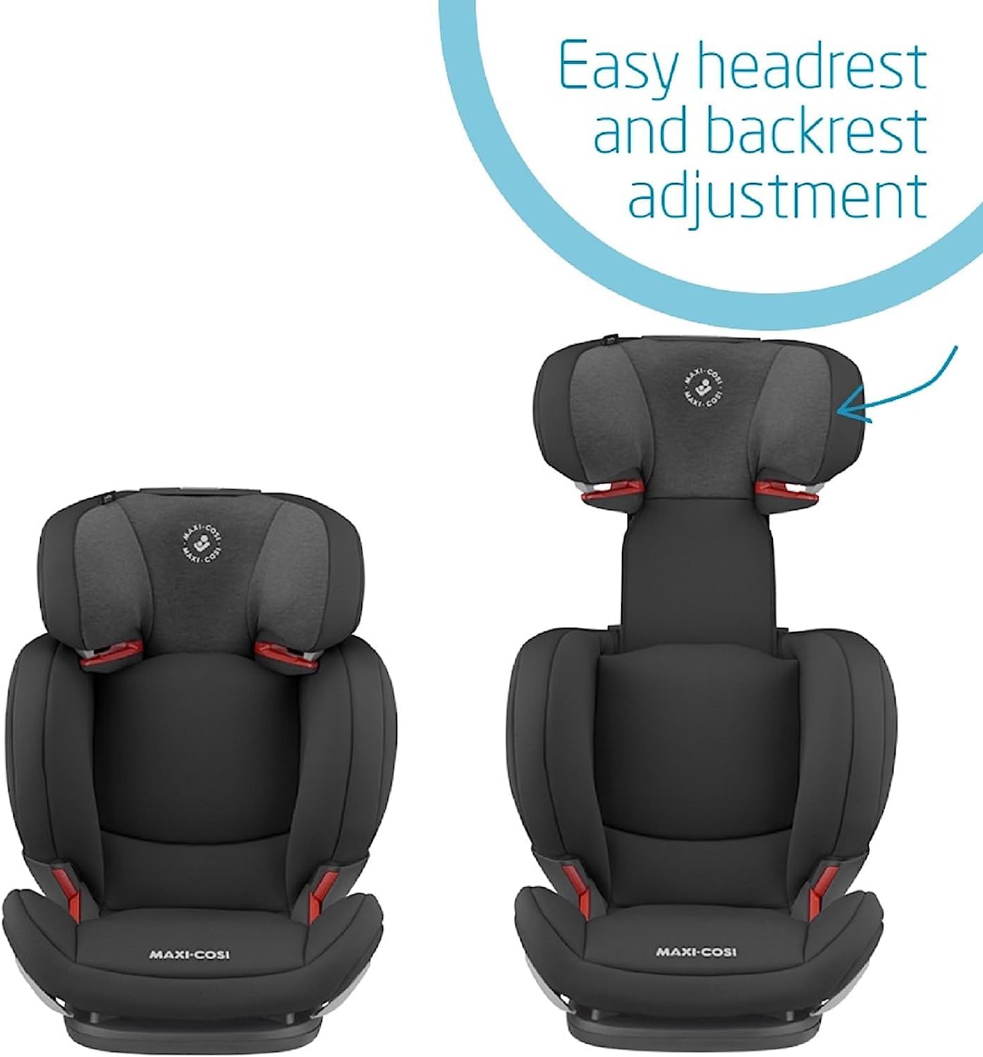 Maxi-Cosi RodiFix AirProtect High Back Booster Seat, 15 - 36 kg, 3.5 - 12 Years, Reclining ISOFIX Car Seat, Adjustable Headrest/Backrest, Extra Side Protection, Quick & Easy Buckle-up, Authentic Black