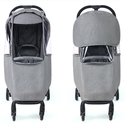 Universal Stroller Rain Cover for Pushchair Pram Buggy Rainproof Dustproof Windproof Rain Cover with Canopy and Zipper Door Easy Baby Lift in and Out (#6:Grey-Universal Stroller raincover)