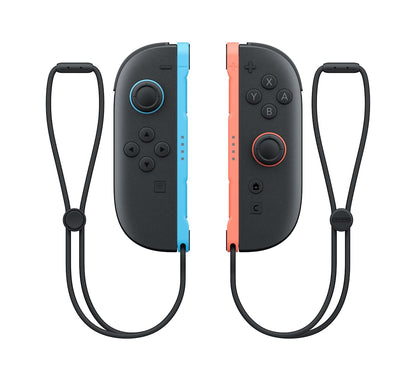 Nintendo Joy-Con controllers in light blue and light red, set of two, designed for Nintendo gaming consoles.