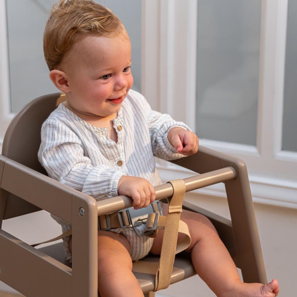 Safetots Two Pack of Simply Stackable Wooden High Chairs, Grey, Highchairs for Baby and Toddler, Stylish and Practical, Baby Highchairs for Your Home or Space Saving High Chairs for Restaurant