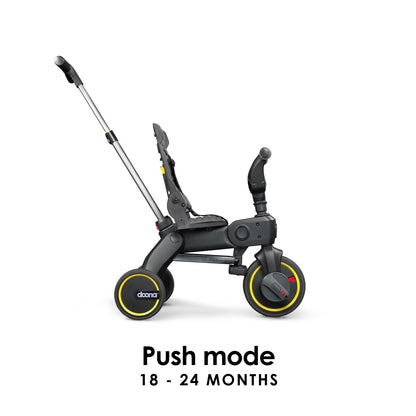 DOONA Liki Baby Trike S1 - Premium Foldable Toddler Tricycle with parent handle for ages 10 Months to 3 Years - Grey