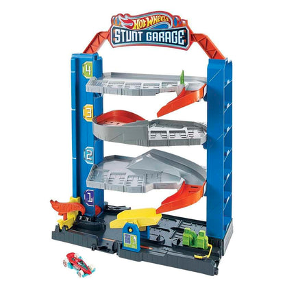 Hot Wheels City Stunt Garage Play Set Gift Idea for Ages 3 to 8 years elevator to upper levels Connects to other sets, GNL70