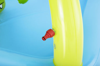 Bestway 7'10" x 6'9" Fantastic Aquarium Play Center with colorful underwater design and water slide features.