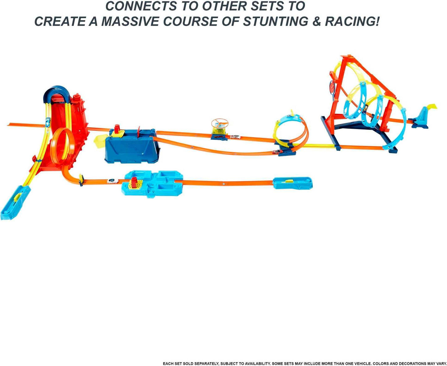 Hot Wheels Track Builder Unlimited Fuel Can Stunt Box with track pieces and toy cars for ages 6 to 12, HDX78.