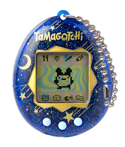 Bandai Tamagotchi Original Starry Night Shell | Tamagotchi Original Cyber Pet 90s Adults and Kids Toy with Chain | Retro Virtual Pets are Great Boys and Girls Toys or Gifts for Ages 8+
