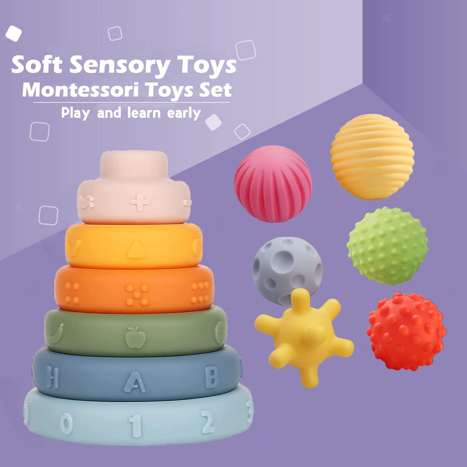 Montessori baby toys by Weilim, featuring sensory bins and pull string teether for infants 6-12 months and toddlers 1-3.