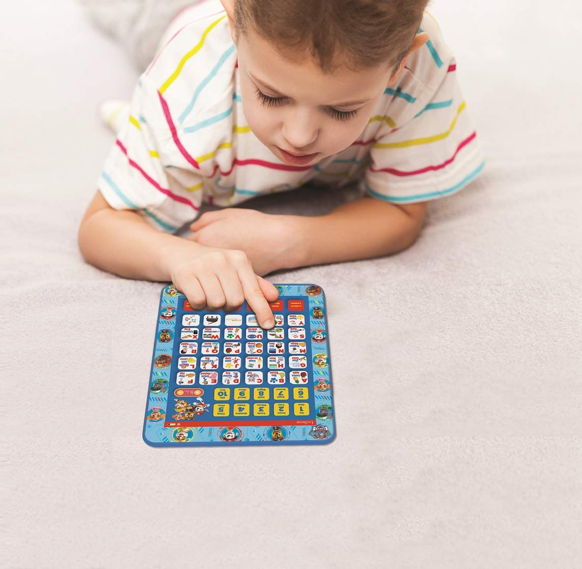 LEXIBOOK, Paw Patrol, Educational Bilingual Interactive Learning Tablet, Toy to learn alphabet letters numbers words spelling and music, English/French, Blue, JCPAD002PAi1