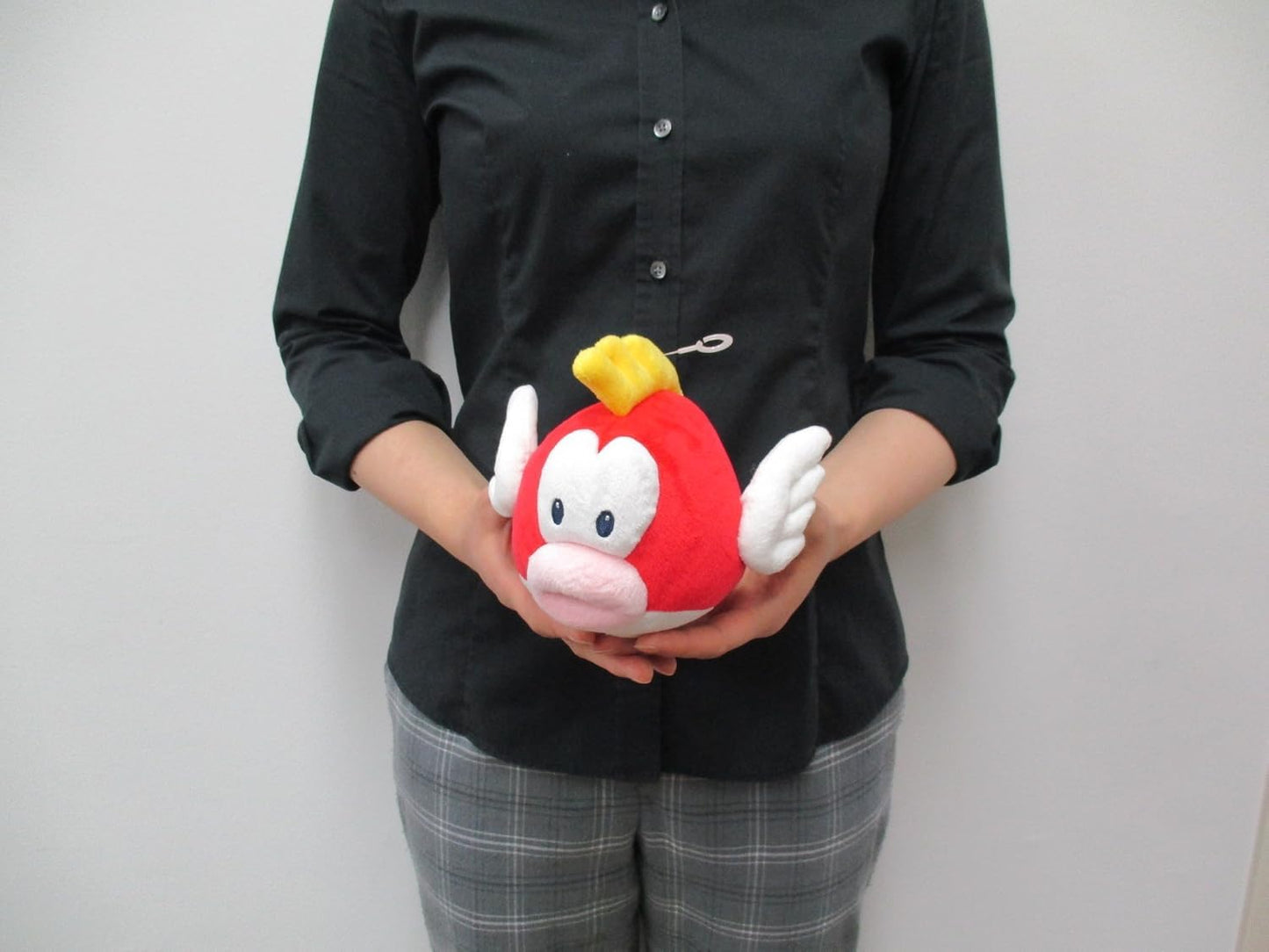 Together Plus Nintendo Cheep Cheep plush toy, 16cm in size, featuring bright colors and soft fabric, perfect for fans of Super Mario.