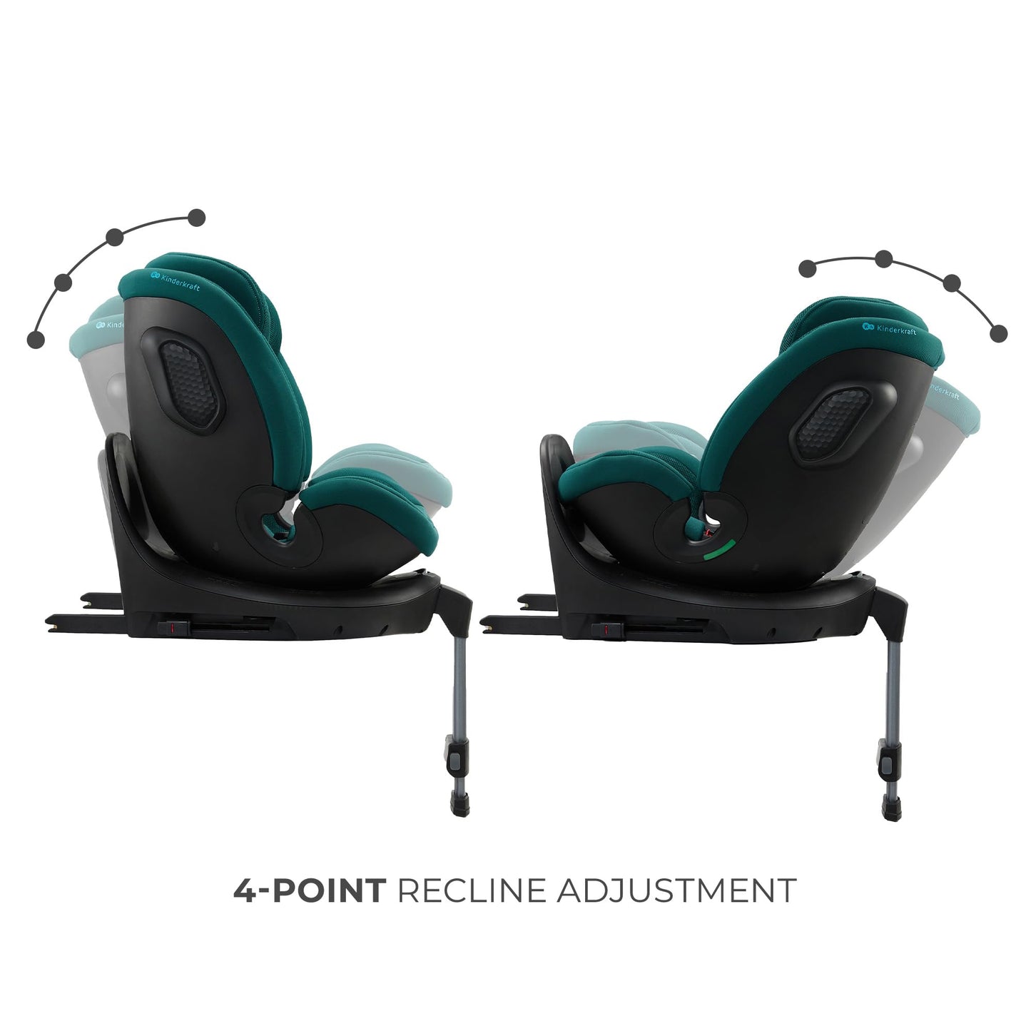 Kinderkraft XRIDER2 Infant Car Seat with Base, Isofix, I-Size 40-125 Cm, from Birh to 7 Years, Reclining, 360 Degree, Safety Systems, Travel Comfort, Green