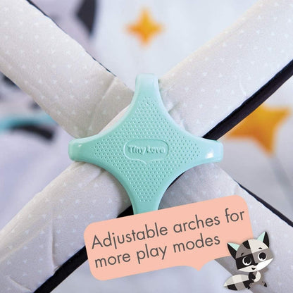 Tiny Love Black & White Gymini, 2-in-1 Musical Baby Play Mat, 0+ Months, Baby Play Gym, 18 Activities, Interactive Musical Toy, High Contrast Book, Adjustable Arches, Magical Tales