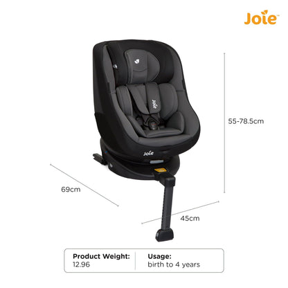 Joie Spin 360 R44 Rotating Combination Group 0+1 ISOFIX Car Seat (Birth - Approx 4 Years, 0-18kg), Ember
