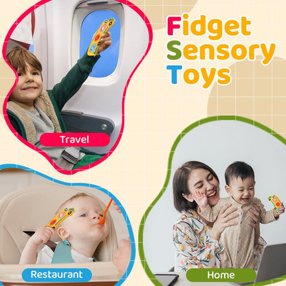 AYESY Fidget Popper Sensory Toys, Pop Fidget Toys for Toddlers 12+ Month, Baby Montessori Toys for Stress Relief, Airplane Travel Activities, Autism Gift for Boys Girls