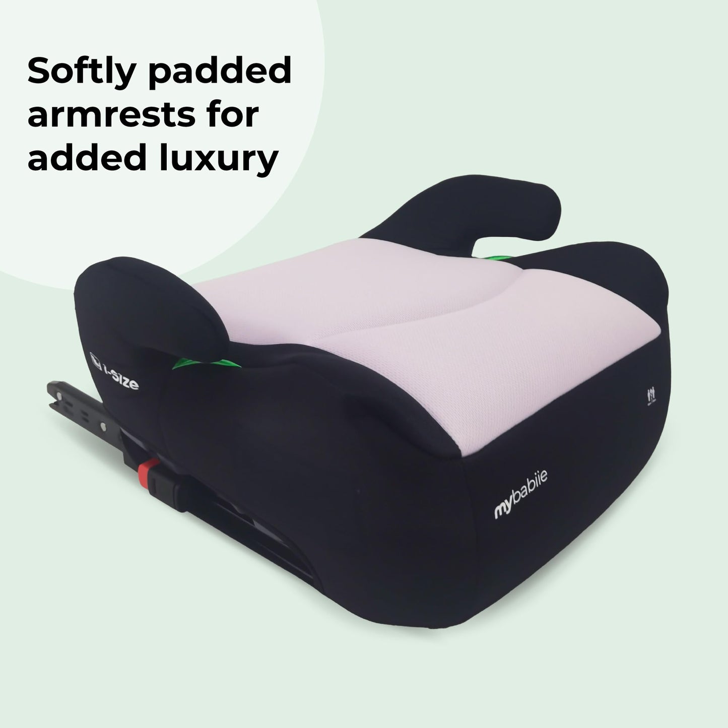My Babiie MBCSB20 Child Booster Seat - ISOFIX, R129 i-Size 125-150cm (Group 3, 6 to 12 Years Approx.) Portable Kids Car Seat, Comfortable, Compact, Lightweight, Ideal for Travel - Pink