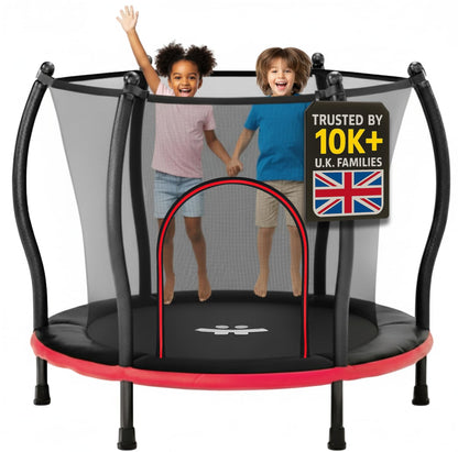 Happin 55” Toddler Trampoline, Indoor & Outdoor, Ages 1-6, 5FT Kids, Ultra Safe Rebounder Mini Trampoline for Kids with Safety Enclosure Net, for Toddler Boys & Girls