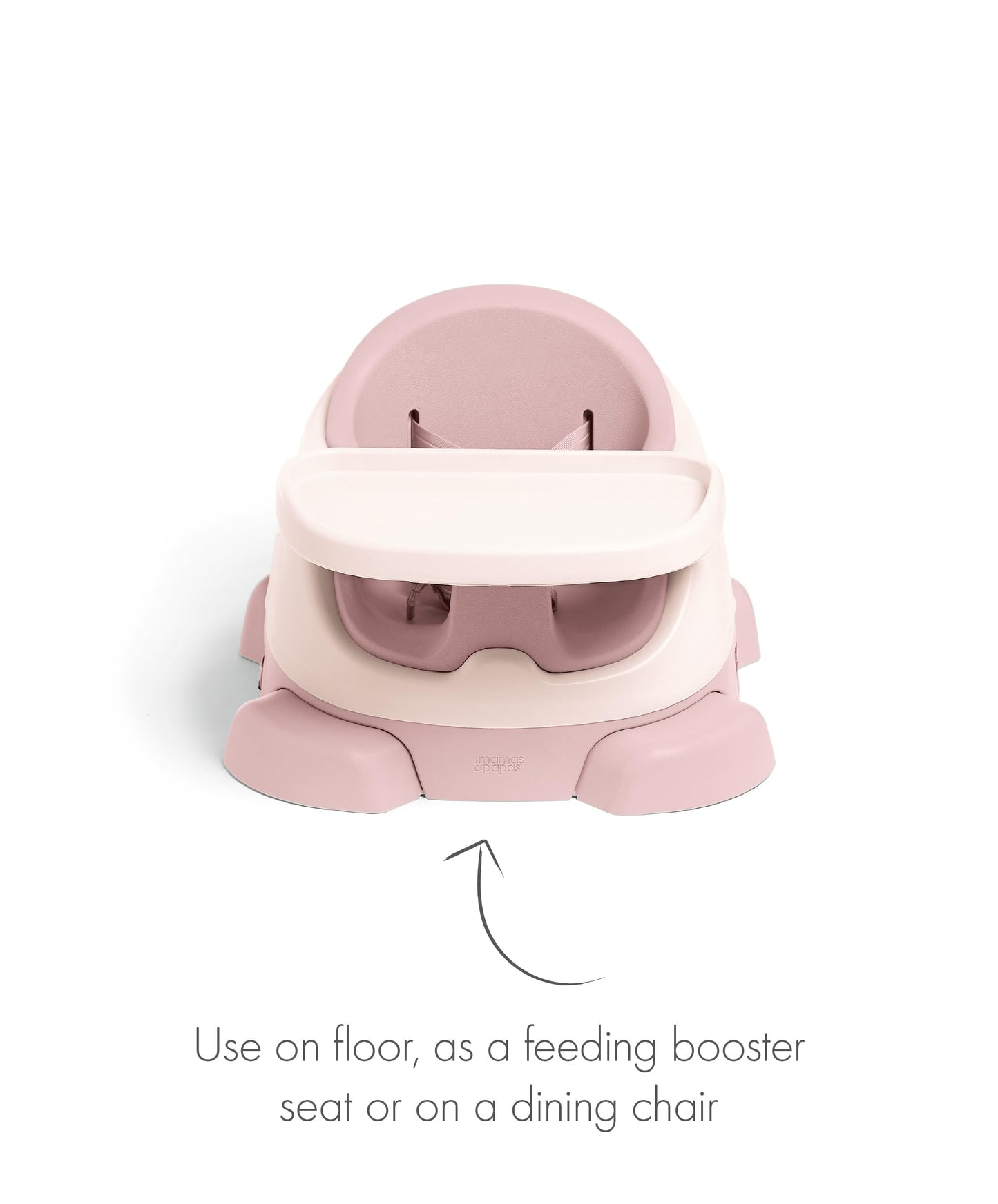 Mamas & Papas Baby Bug Booster Seat for Dining, Detachable Tray, Harness, Adjustable Seat and Non-Slip Feet, Blossom (Pink)