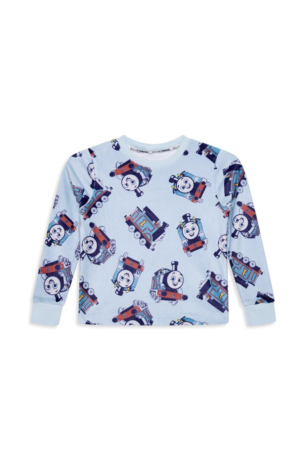 Thomas The Tank Engine Boys Pyjamas- Fleece Twosie - Official Two Piece Set with Long Sleeve Top & Cuffed Bottoms - Super Soft and Cosy Nightwear Gift- Ages 1-5 Years Blue