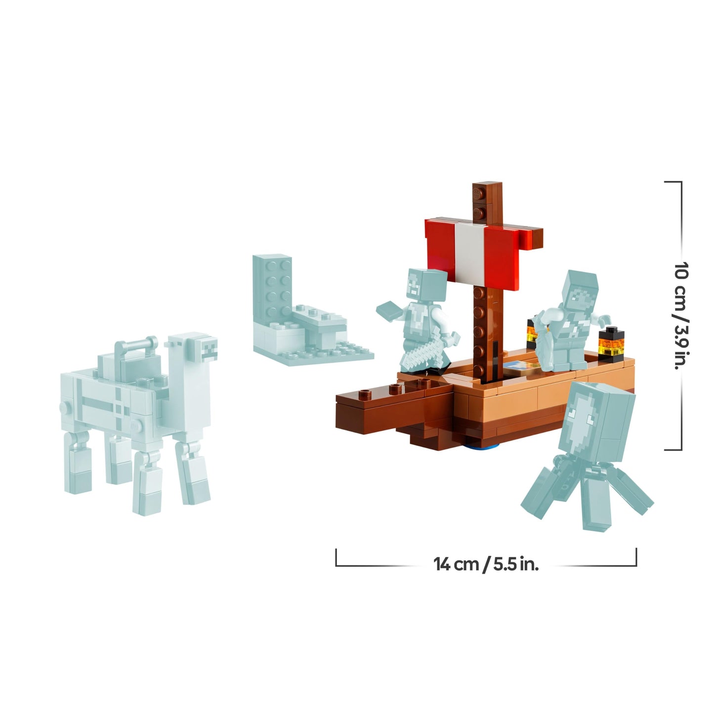 LEGO Minecraft The Pirate Ship Voyage - Boat Toy with 2 Pirates & 2 Animal Figures, plus Accessories incl. a Sword & Map - Gamer Gift for 8+ Year Old Boys and Girls 21259