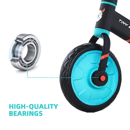 UBRAVOO Balance Bike for 2-5 Years Old Boys&Girls, 12 Inch 4-in-1 Toddler Walking Bicycle with Detachable Training Wheels & Pedals(JL102, Blue)