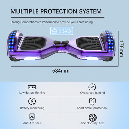 RCB Hoverboards with Go Kart Seat Bundle for Kids Segways Built in LED lights Bluetooth Speaker Hoverboards, Gift for Kids and Adult